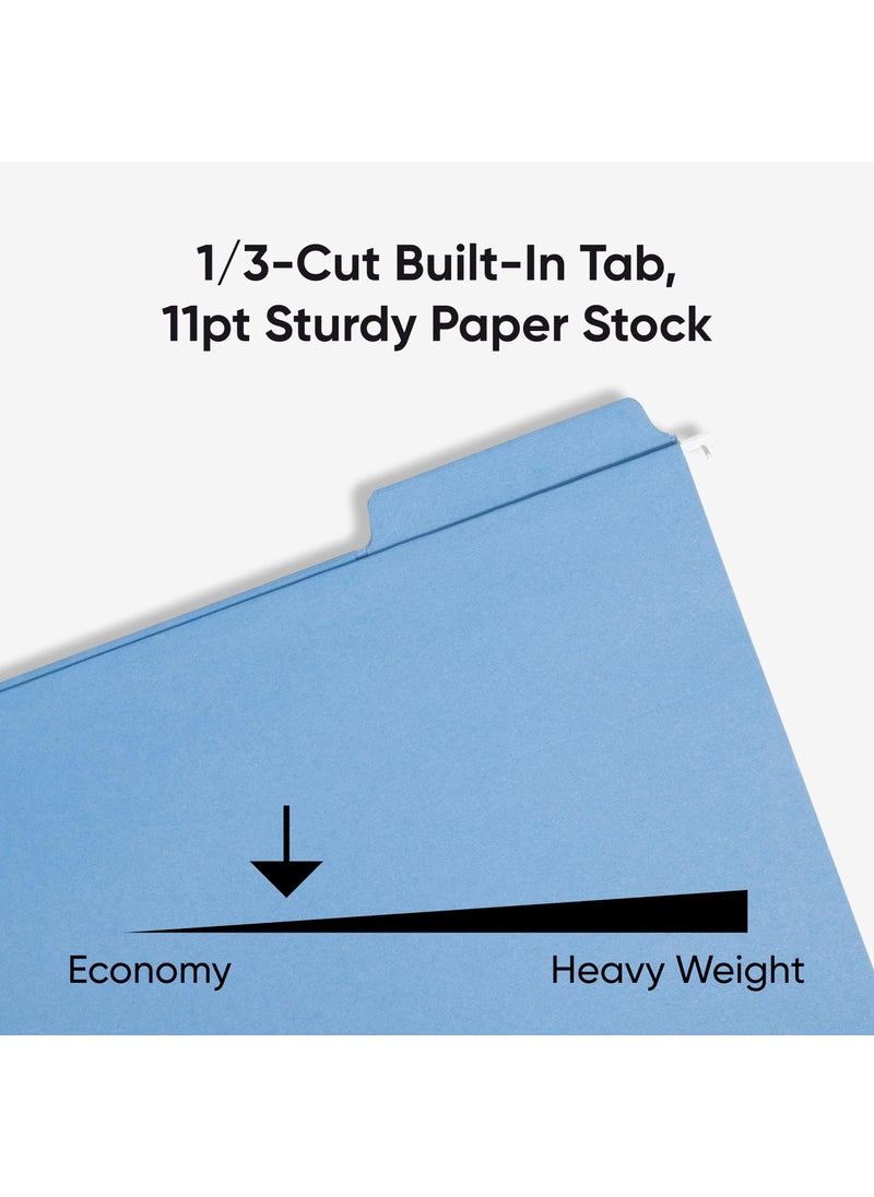 Smead Smead FasTab Hanging File Folders, 20 Count, Blue, 1/3-Cut Built-in Tabs, Letter Size (64099)  - Image 4