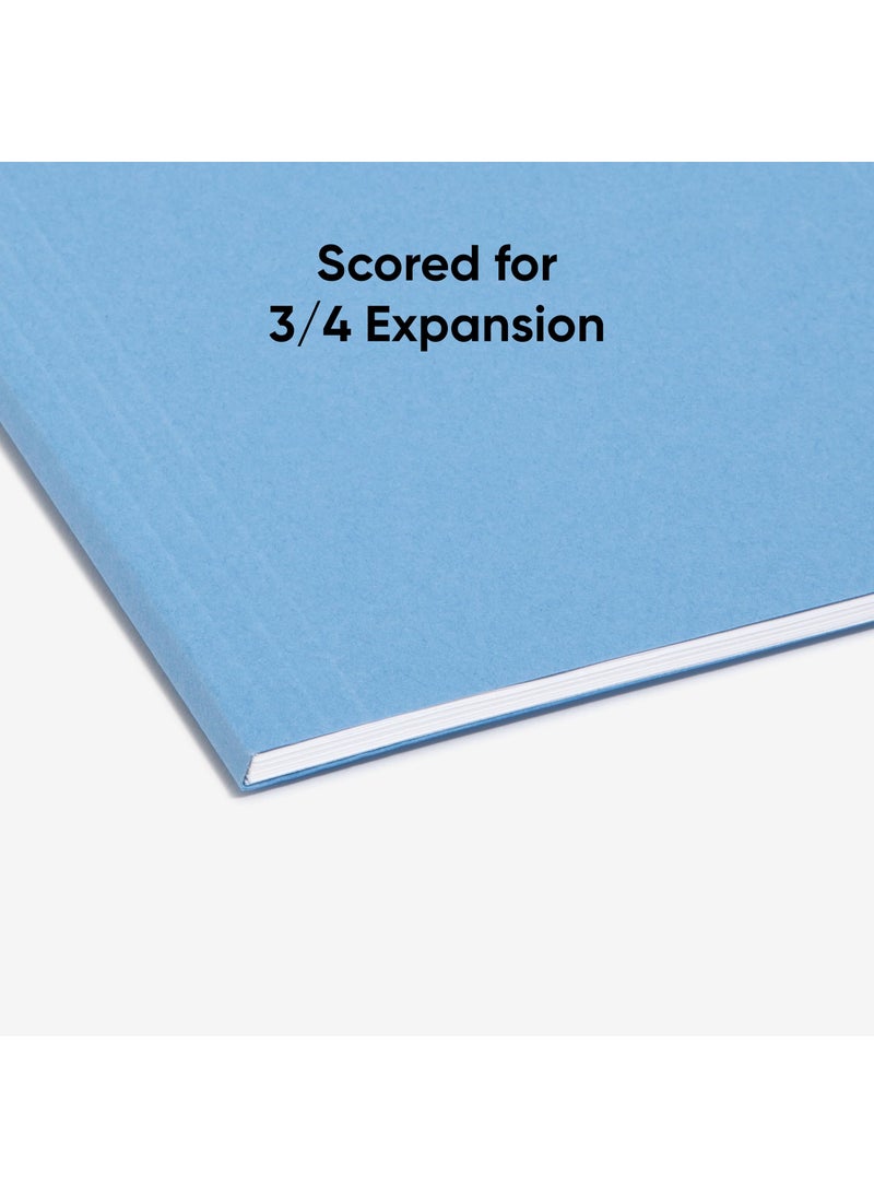 Smead Smead FasTab Hanging File Folders, 20 Count, Blue, 1/3-Cut Built-in Tabs, Letter Size (64099)  - Image 5