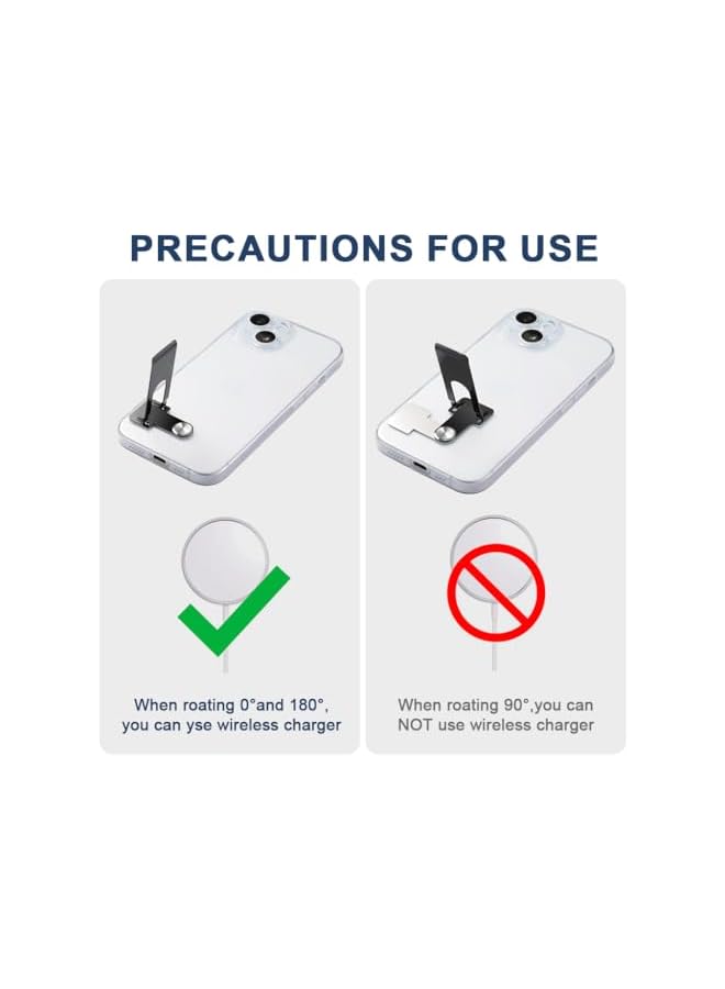 S-TOP Self-Adhesive Phone Stand, Ultra Slim Metal Kickstand 360 Degree Swivel Back Support, Compatible with iPhone Samsung Compact Folding Desk Phone Stand Holder Mount - Image 3