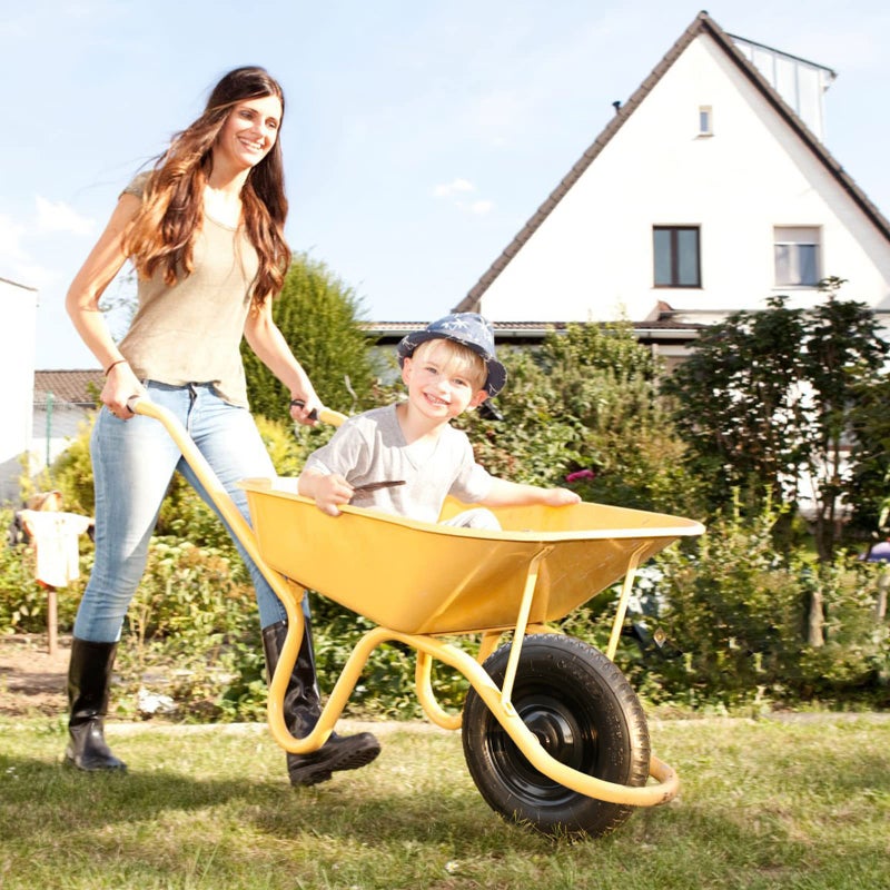 GICOOL 14.5" Wheelbarrow Tire, 3.50-8â€ Pneumatic Tire, Universal Wheelbarrow Wheel for 4.80/4.00-8â€, 4.00-6â€, and 2.50-8â€, with 6" Centered Hub, 5/8" Axle Bore Hole, Sealed Bearings - Image 3