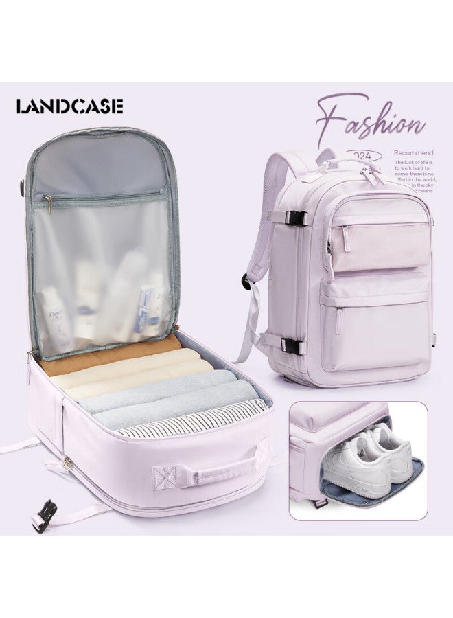 Landcase Large Capacity Backpack Travel Bag For Women Short-distance Travel Bag Business Trip Luggage Bag Men 3757 Pink Purple - Image 1