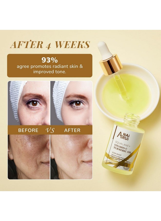 ANAI RUI - Squalane Vitamin C Turmeric Facial Oil Moisturizer For Face, Hydrates, Firms Skin, 1Fl.Oz. - Image 1