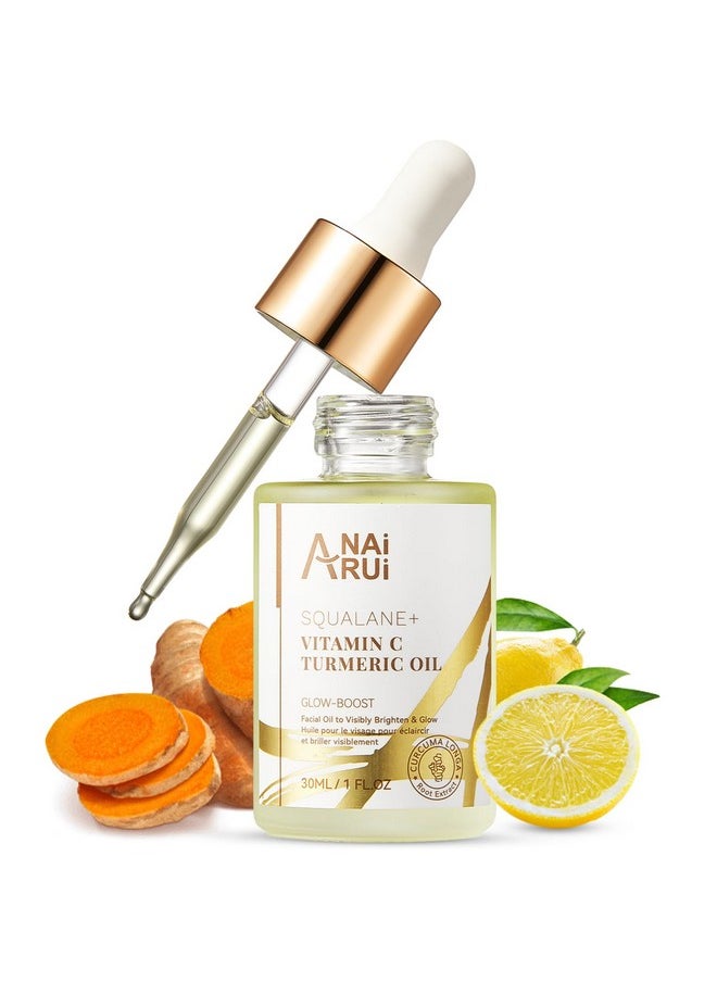 ANAI RUI - Squalane Vitamin C Turmeric Facial Oil Moisturizer For Face, Hydrates, Firms Skin, 1Fl.Oz. - Image 1