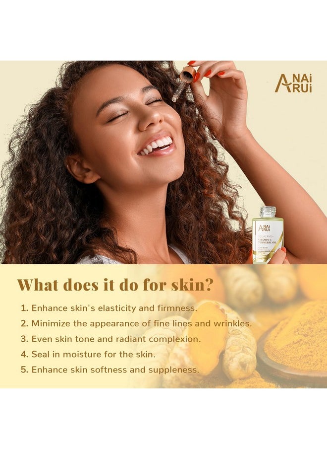 ANAI RUI - Squalane Vitamin C Turmeric Facial Oil Moisturizer For Face, Hydrates, Firms Skin, 1Fl.Oz. - Image 1