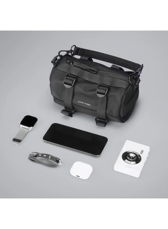 MARK RYDEN Mark Ryden MR-228 Grey Mini Crossbody and Clutch Bag – Lightweight Splash-Proof Organizer with Mesh Pockets and Detachable Strap – Light Line Series Compact Travel Pouch