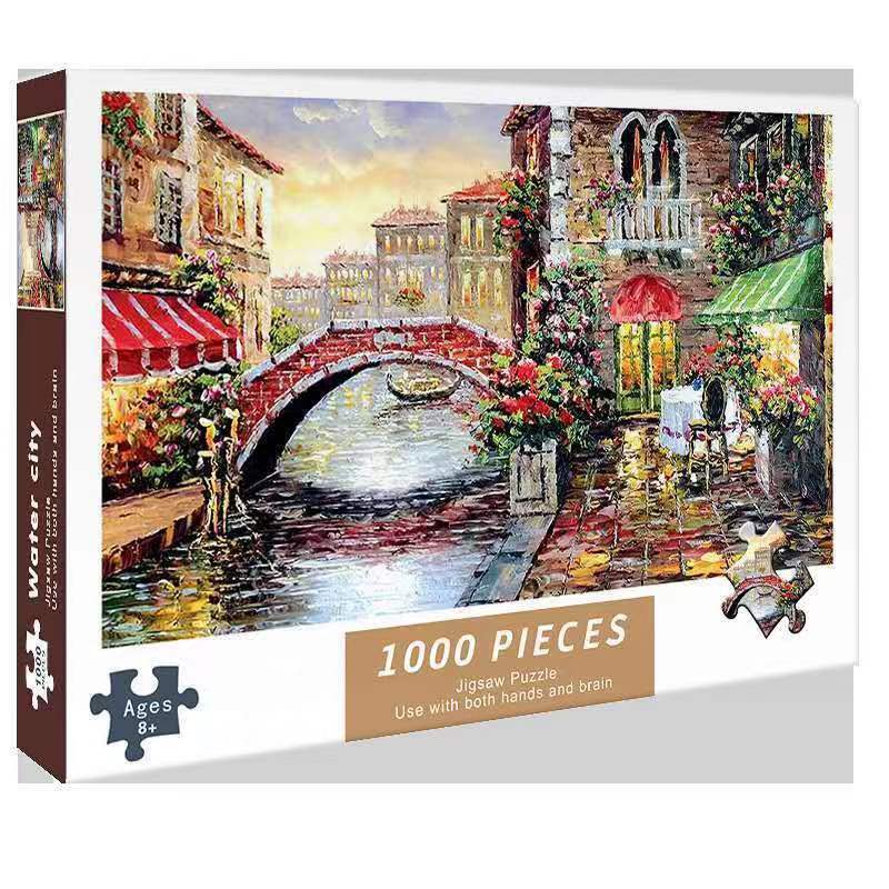 Puzzle Toys 1000 Pieces Paper 75 * 50Cm Landscape Anime Figure Night Market Stall Supply Delivery - Image 1
