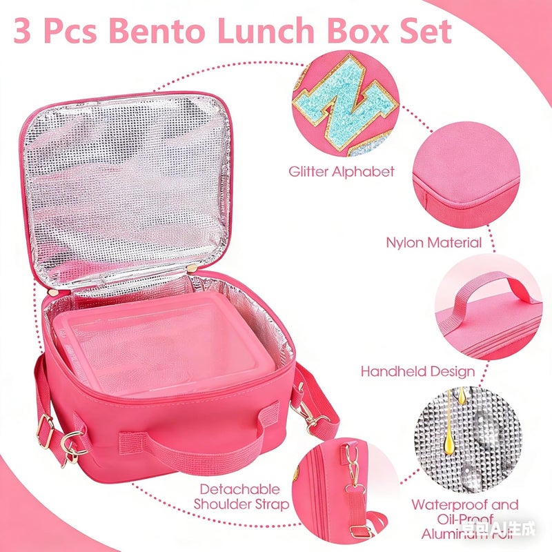Lunch Box for Kid School,Children's Lunch Box with Compartments, Bento Box Children, Leak-proof Lunch Box for Girls and Boys, Snack Box, Perfect for School, Nursery & Trips (Pink) - Image 5