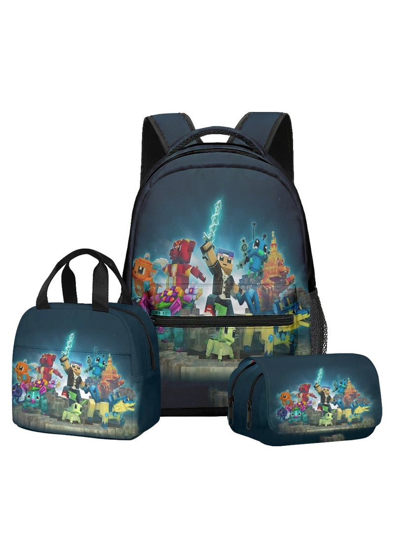ماين كرافت حقيبة الظهر Minecraft للأطفال والفتيان - حقيبة الظهر مقاومة للماء لمدرسة الألعاب