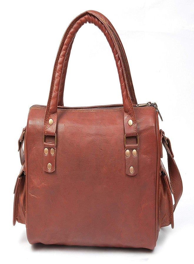 RSN Genuine Leather Stylish Women's/Girls Handbag (Red Brown) - Image 3