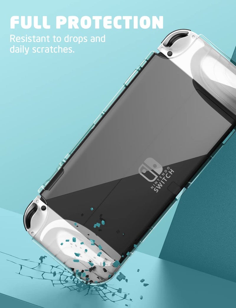 Mumba Case for Nintendo Switch OLED 2021, [Thunderbolt Series] Protective Clear Cover with TPU Grip Compatible with Nintendo New Switch OLED 7 Inch Console and Joy-Con Controller (Clear) - Image 5