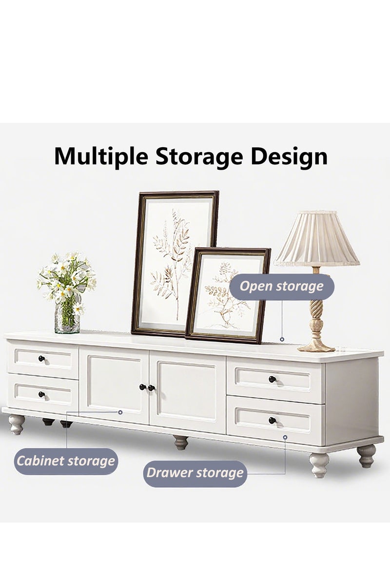 YY-ريشير تلفزيون حديث مجلس الوزراء الجدول التلفزيوني، على الطراز الأمريكي تقف التلفزيون القديم مع درجات التخزين والرفوف المفتوحة لغرفة المعيشة المنزلية، الخشبية مزيج من خزانة التخزين - Image 2