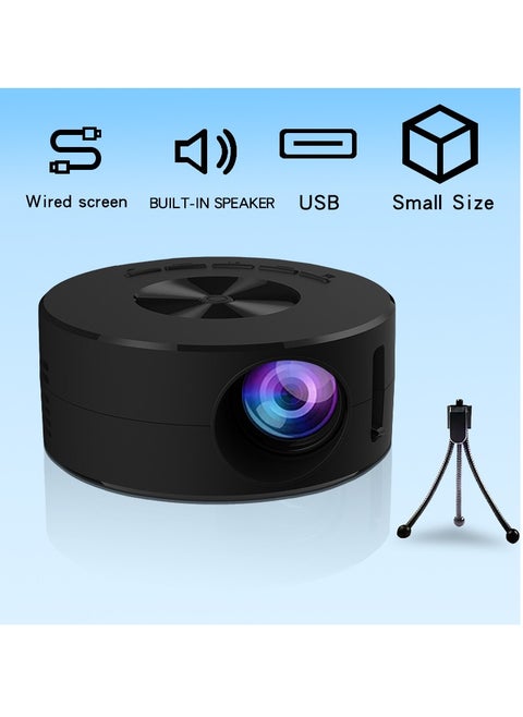 YT200 1080P HD Portable Mini Projector - Home and Outdoor Use, Phone Screen Mirroring, Includes 5V 2A Charging Cable