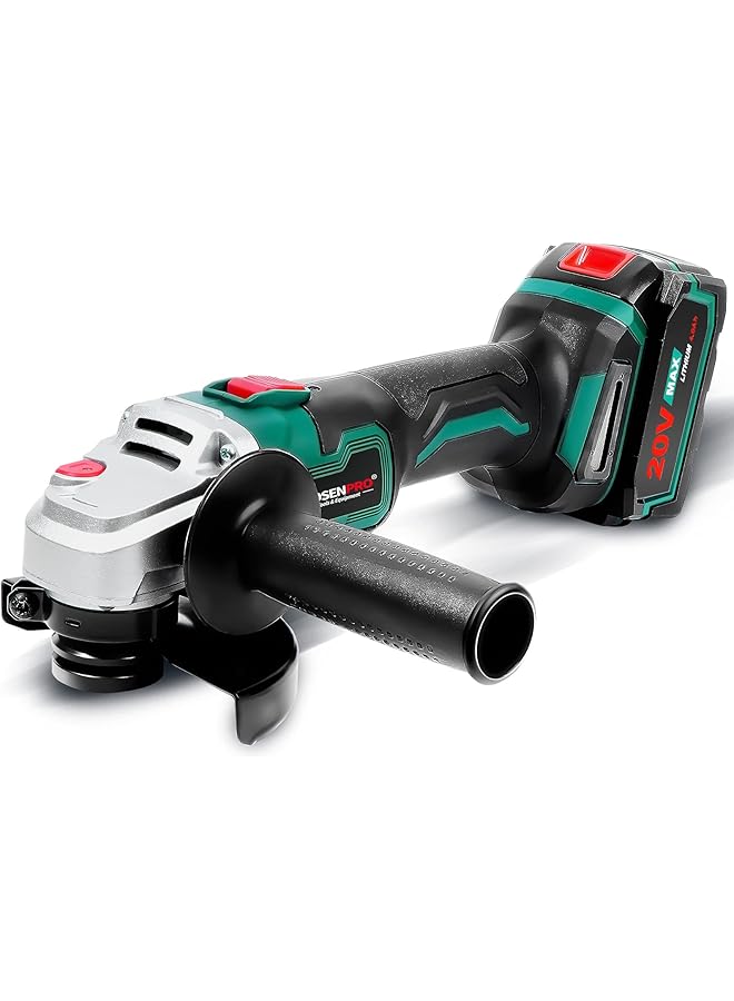 erorex Cordless Angle Grinder 20V Electric Cut Off Tool Grinder 4.0Ah Lithium Ion Battery And Fast Charger 8000Rpm Brushless Motor Battery Grinder For Cutting And Grinding - Image 1