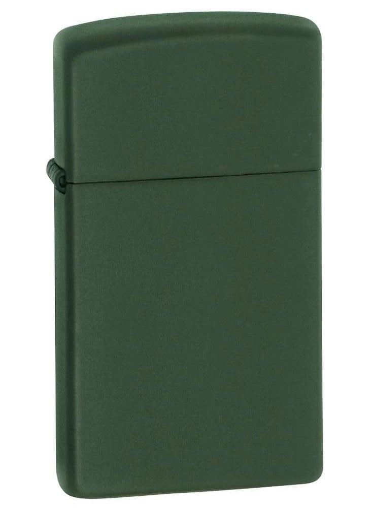 Zippo Slim Green Matte Windproof Lighter  - Image 1