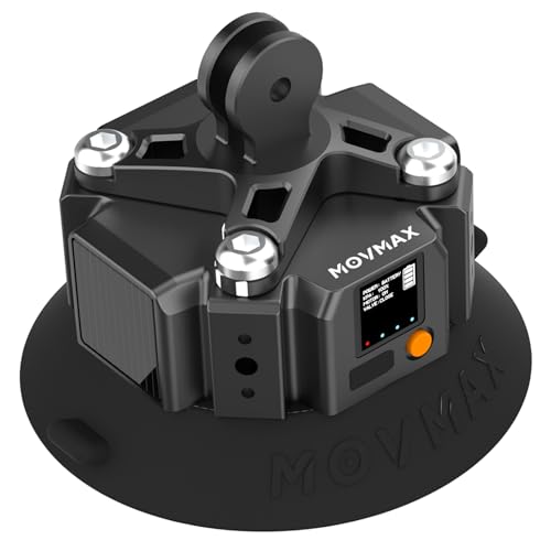 Vaxis Global MOVMAX 4.5" Solar Electronic Suction Cup, Compatible with Blade Arm & Razor Arm for Pocket 3/Action Camera/Camera Car Mount, Solar-Powered/Auto Pressure Detection/LCD Display - Image 1
