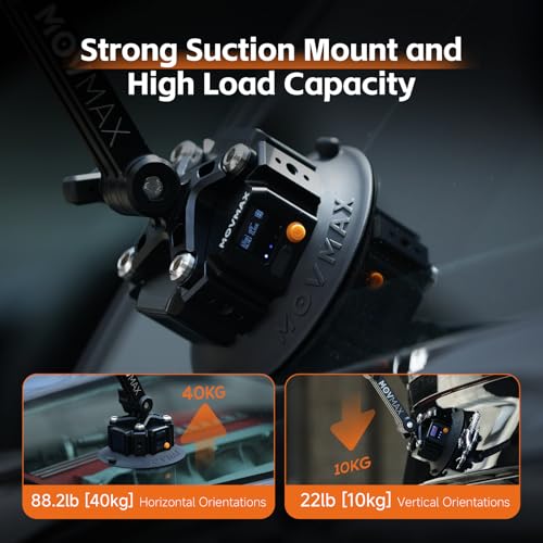 Vaxis Global MOVMAX 4.5" Solar Electronic Suction Cup, Compatible with Blade Arm & Razor Arm for Pocket 3/Action Camera/Camera Car Mount, Solar-Powered/Auto Pressure Detection/LCD Display - Image 5
