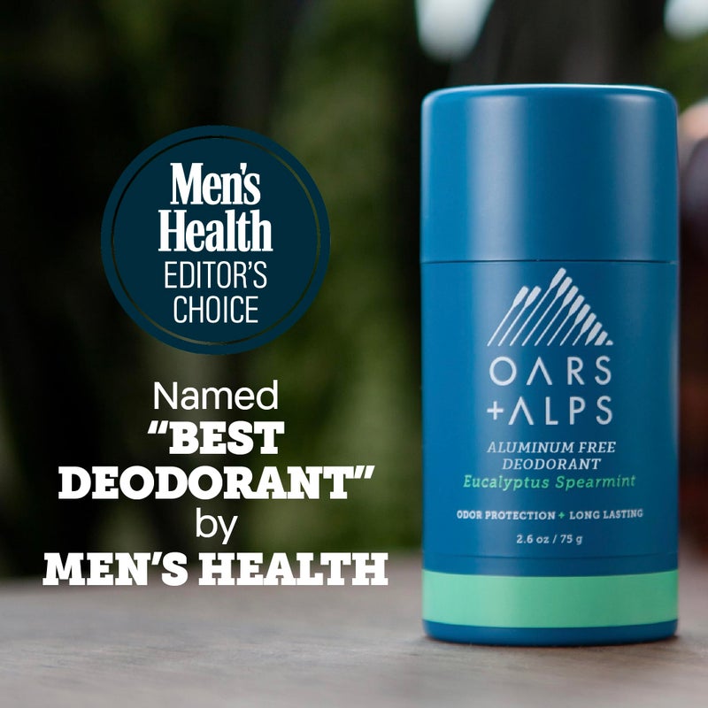 Oars + Alps Deodorant for Men & Women, Aluminum Free Deodorant for Men, Dermatologist Tested, Clean Ingredients, Vegan, Long Lasting, Odor Protection, Eucalyptus Spearmint, 2pk - Image 2