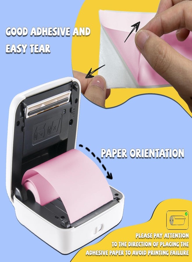 Zeitel ورق لاصق حراري ملون، طابعة جيب صغيرة تعمل بتقنية البلوتوث، حروف سوداء على خلفية وردية وزرقاء وصفراء، 57 × 25 مم، 3 لفات (قطعتان) - Image 3