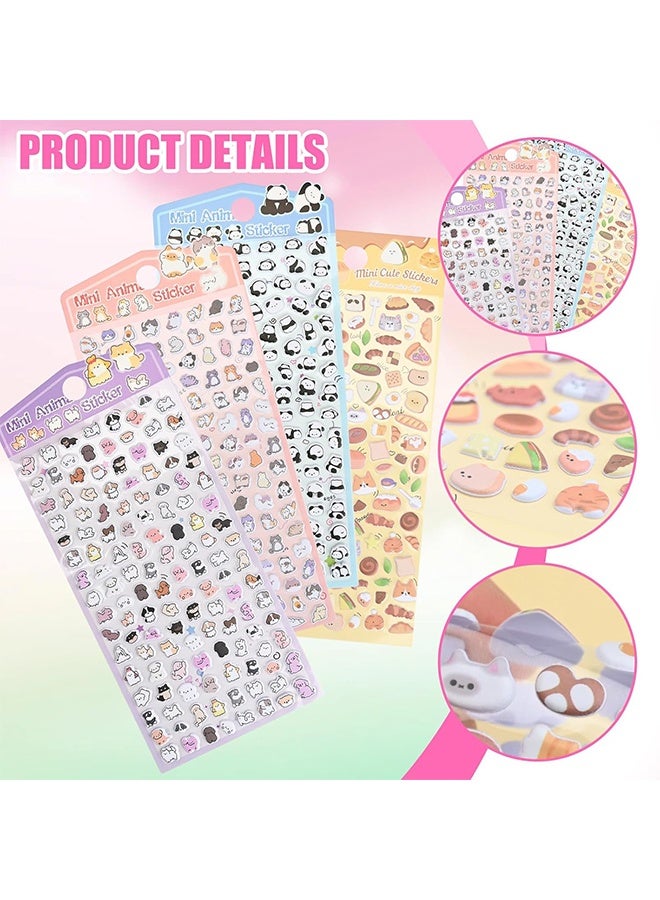 500+ Mini Puffy Stickers, Cute Tiny Small Kawaii 3D Puff Sticker for Toddler Kids Girls, 4 Sheet Jsapanese Cartoon Animal Cat Dog Panda Food Sticker for Rewards,Phone Case, Notebook, Scrapbooking - Image 5