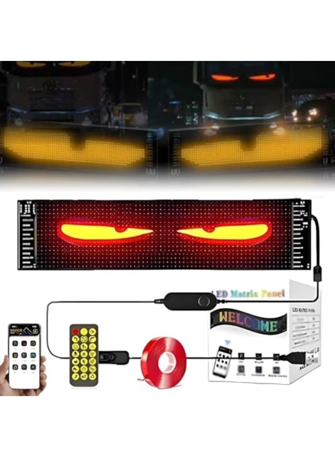 Generic Devil Eyes Light for Cars, DIY Car Dynamic LED Smart Colorful Eye Lamp Soft Screen, Led Eyes for Car Window, Flexible Matrix Screen for Most Car Windows (4.01 * 13.7in)  - Image 1