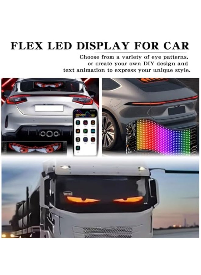 Generic Devil Eyes Light for Cars, DIY Car Dynamic LED Smart Colorful Eye Lamp Soft Screen, Led Eyes for Car Window, Flexible Matrix Screen for Most Car Windows (4.01 * 13.7in)  - Image 4