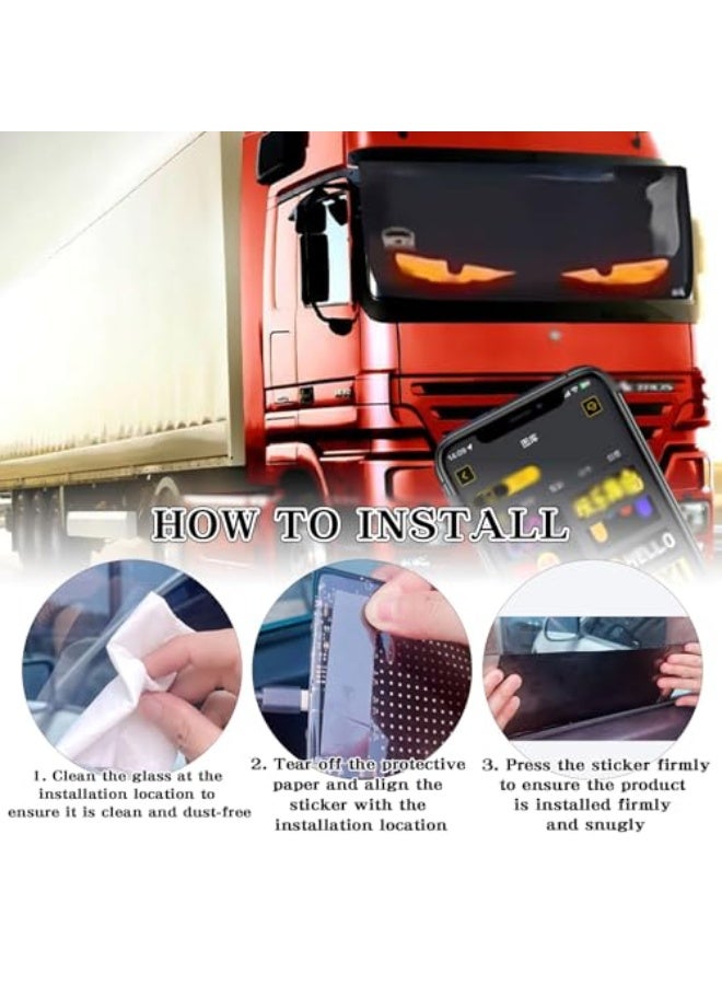 Generic Devil Eyes Light for Cars, DIY Car Dynamic LED Smart Colorful Eye Lamp Soft Screen, Led Eyes for Car Window, Flexible Matrix Screen for Most Car Windows (4.01 * 13.7in)  - Image 5
