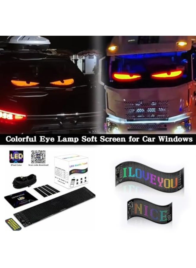 Generic Devil Eyes Light for Cars, DIY Car Dynamic LED Smart Colorful Eye Lamp Soft Screen, Led Eyes for Car Window, Flexible Matrix Screen for Most Car Windows (4.01 * 13.7in)  - Image 3