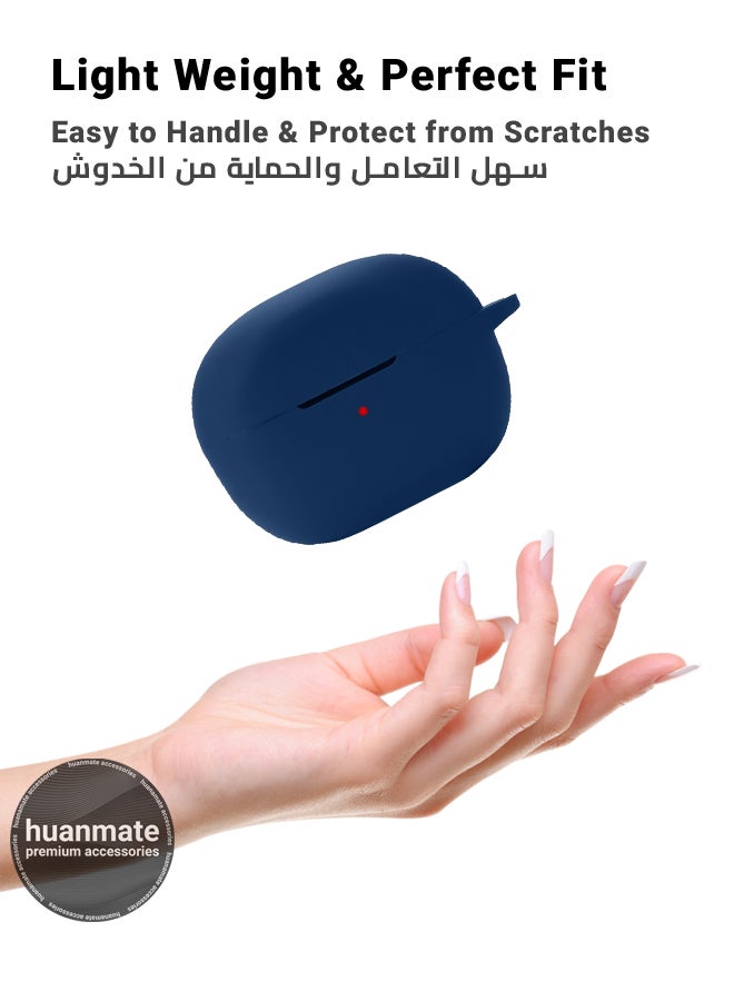 huanmate Anker SoundCore Life P3i Silicone Case Cover - Dark Blue - Made with Soft Silicone, Lightweight & Durable - Stylish Design, Accurate Cut-outs, Easy Installation & Removal - Image 3