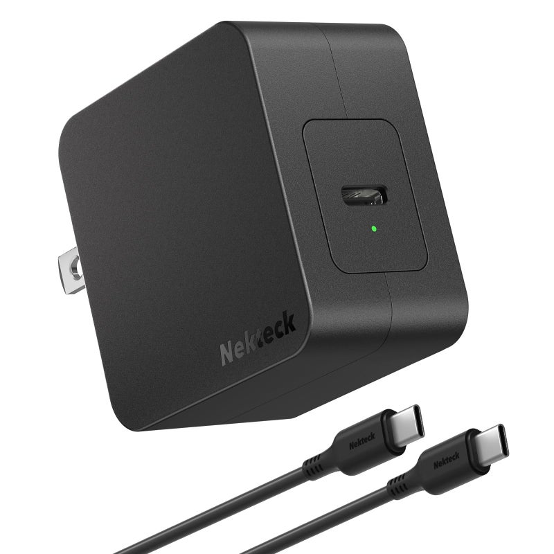 Nekteck شاحن USB C بقوة 60 واط للشحن السريع، تقنية Nekteck GaN PD 3.0 للشحن السريع مع قابس قابل للطي، متوافق مع MacBook Air/Pro، iPhone 15/16/17 - Image 1