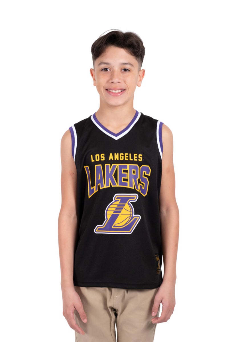 Ultra Game Boys' Tank Top Mesh Sleeveless Muscle T-Shirt,Los Angeles Lakers,Black,10-12 - Image 2