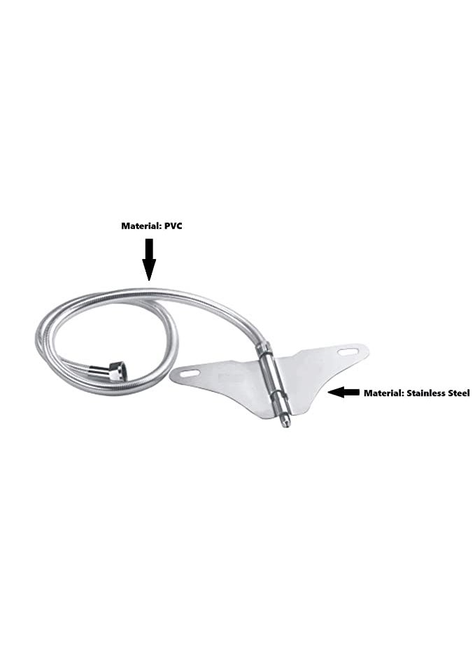B.K.Jagan and Co B K Jagan CO Stainless Steel Toilet Jet or Bidet HandsFree Spray with 1 m Heavy PVC Hose Multicolor  - Image 2