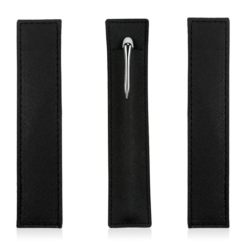 SNOMEL 3 Pack Leather Pen Pouch, Single Fountain Pen Holder Case, Soft Pen Protective Cover Organizer for Stylus, Ballpoint, Pencils (Black) - Image 4