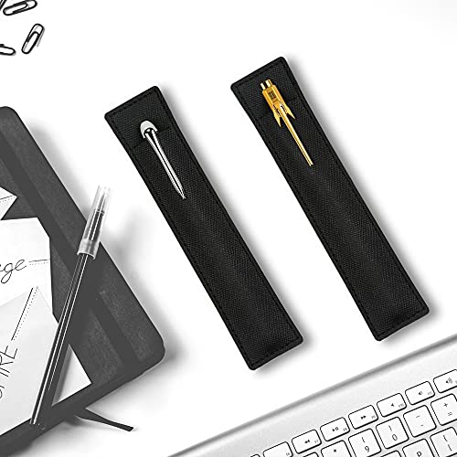 SNOMEL 3 Pack Leather Pen Pouch, Single Fountain Pen Holder Case, Soft Pen Protective Cover Organizer for Stylus, Ballpoint, Pencils (Black) - Image 5