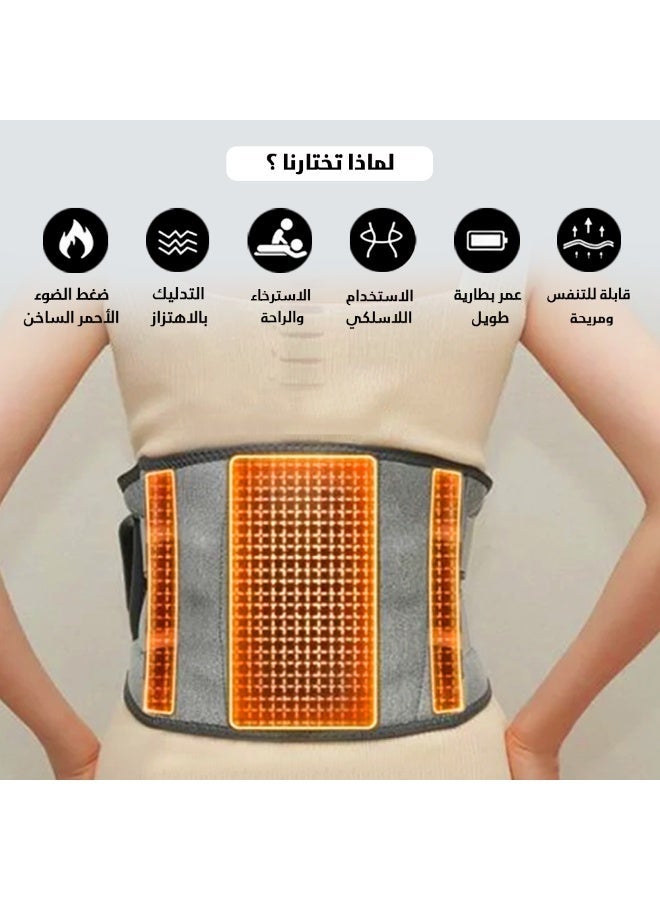 ريلاكس سمارت حزام دعم أسفل الظهر مع تدفئة وتدليك – حزام لتقويم العمود الفقري القطني مزود بثلاثة أوضاع تدليك، قابل لإعادة الشحن لتخفيف آلام الظهر وتصحيح الوضعية - Image 5