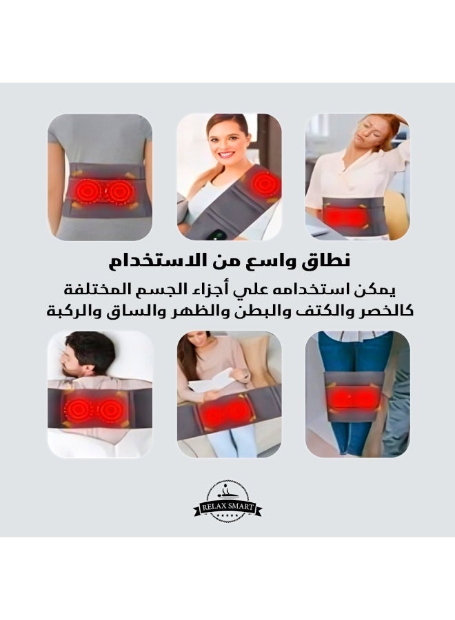 ريلاكس سمارت حزام دعم أسفل الظهر مع تدفئة وتدليك – حزام لتقويم العمود الفقري القطني مزود بثلاثة أوضاع تدليك، قابل لإعادة الشحن لتخفيف آلام الظهر وتصحيح الوضعية - Image 2