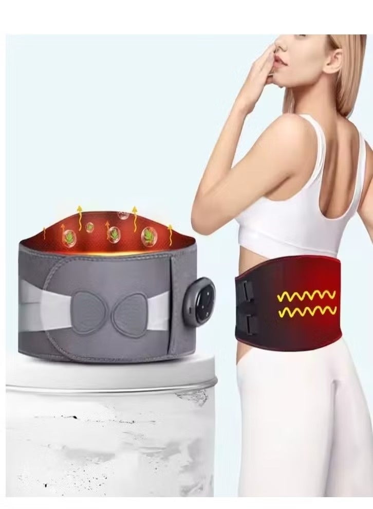 Relax Smart Lower Back Support Belt with Heat and Massager Rechargeable Lumbar Spine Correction Belt with 3 Vibration Modes, Heating Therapy, and Adjustable Compression for Pain Relief and Posture Support - Image 1