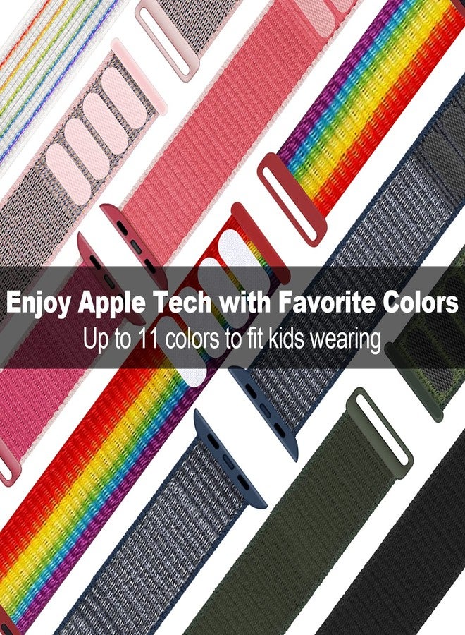 SimpleThings Compatible with Kids Apple Watch Bands, Nylon Hook and Loop for K12 Boy Girl Small Wrist iWatch Series 9 8 7 6 5 4 3 SE SE2 SE3 - Image 4