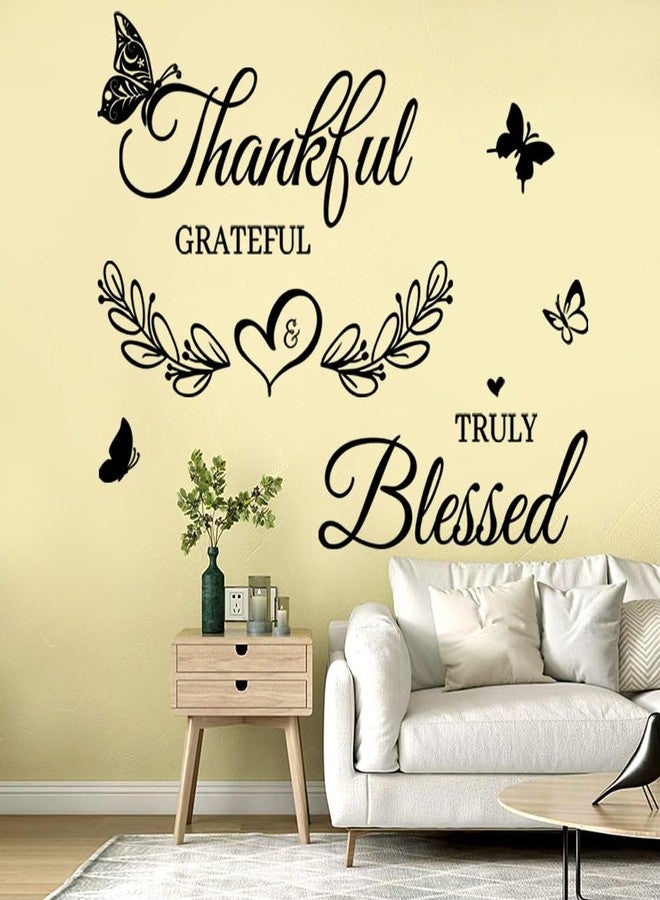Datesno Inspirational Quote Wall Decor Thankful Grateful Blessed Wall Decal Quote Faith Vinyl Lettering Wall Stickers for Home Decor Living Room TV Background Home Decoration - Image 5