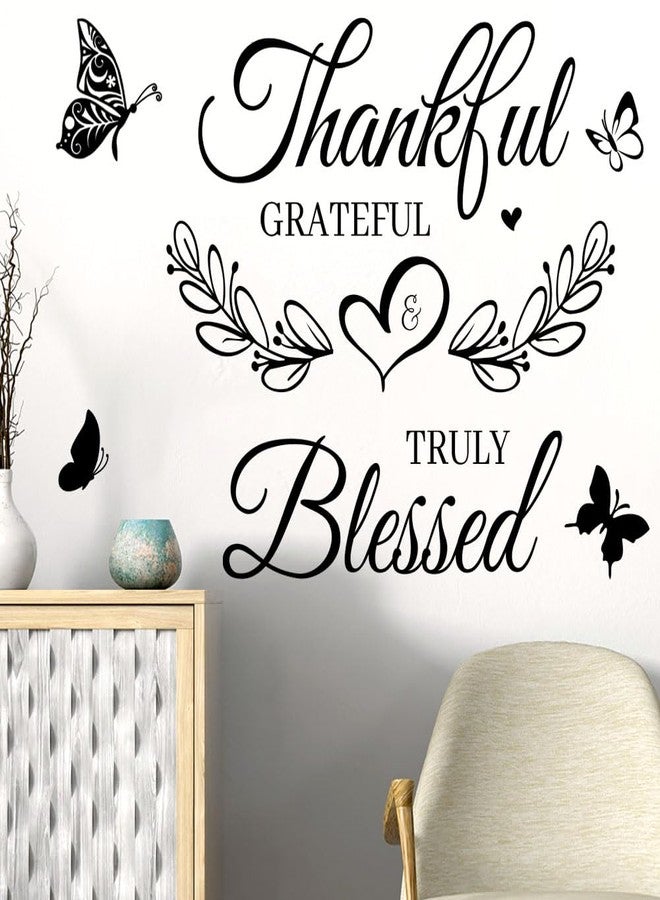 Datesno Inspirational Quote Wall Decor Thankful Grateful Blessed Wall Decal Quote Faith Vinyl Lettering Wall Stickers for Home Decor Living Room TV Background Home Decoration - Image 2