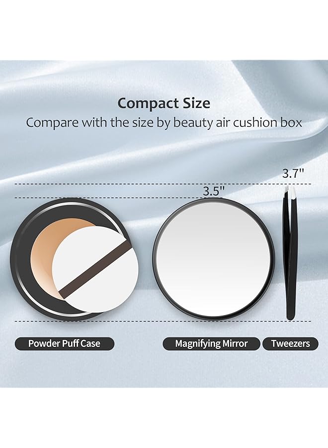 erorex 30X Magnifying Mirror Small Magnifying Mirror With Suction Cup And Tweezers As A Travel Magnifying Mirror Compact Mirror Set For Plucking Eyebrows 3.5 Inches - Image 5