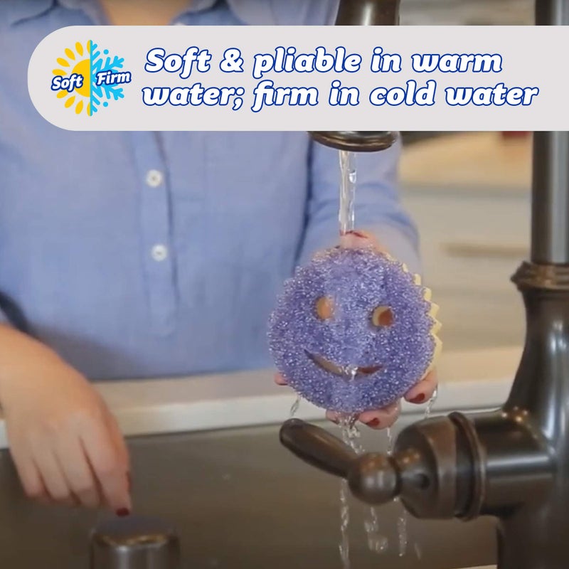 Scrub Daddy Dual Sided Sponge and Scrubber - Scrub Mommy - Scratch Free Sponge for Dishes and Home, Soft in Warm Water, Firm in Cold, Odor Resistant (1 Count (Pack of 1)) - Image 4