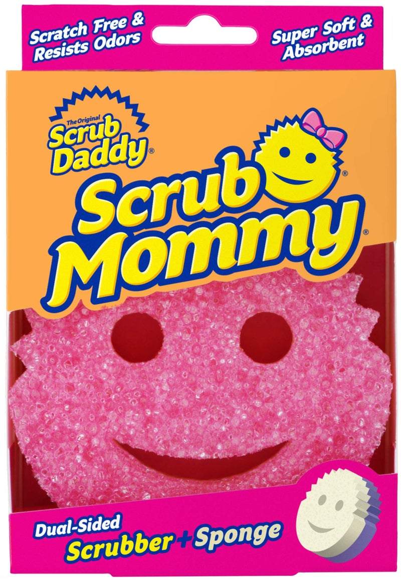 Scrub Daddy Dual Sided Sponge and Scrubber - Scrub Mommy - Scratch Free Sponge for Dishes and Home, Soft in Warm Water, Firm in Cold, Odor Resistant (1 Count (Pack of 1)) - Image 1