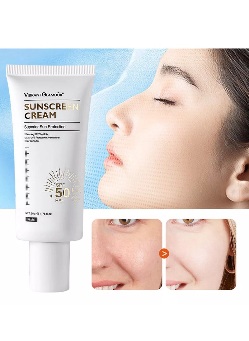 Vibrant Glamour - 2-in-1 Concealer Sunscreen Cream SPF50+/PA+, Superior Sun Protection Refreshing Isolation, Effectively Block The Daily UV Damage, Protect the Face, Neck, Arms and Other Body Skin 50g - Image 1