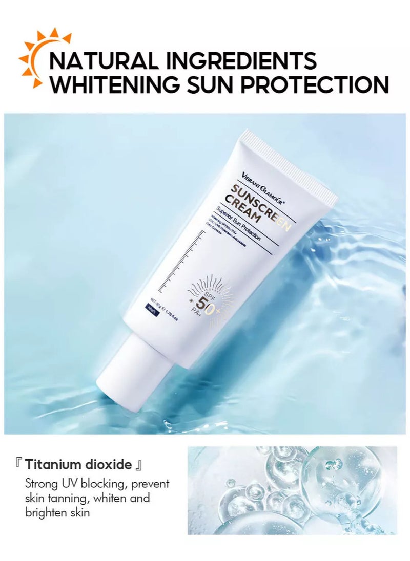 Vibrant Glamour - 2-in-1 Concealer Sunscreen Cream SPF50+/PA+, Superior Sun Protection Refreshing Isolation, Effectively Block The Daily UV Damage, Protect the Face, Neck, Arms and Other Body Skin 50g - Image 1