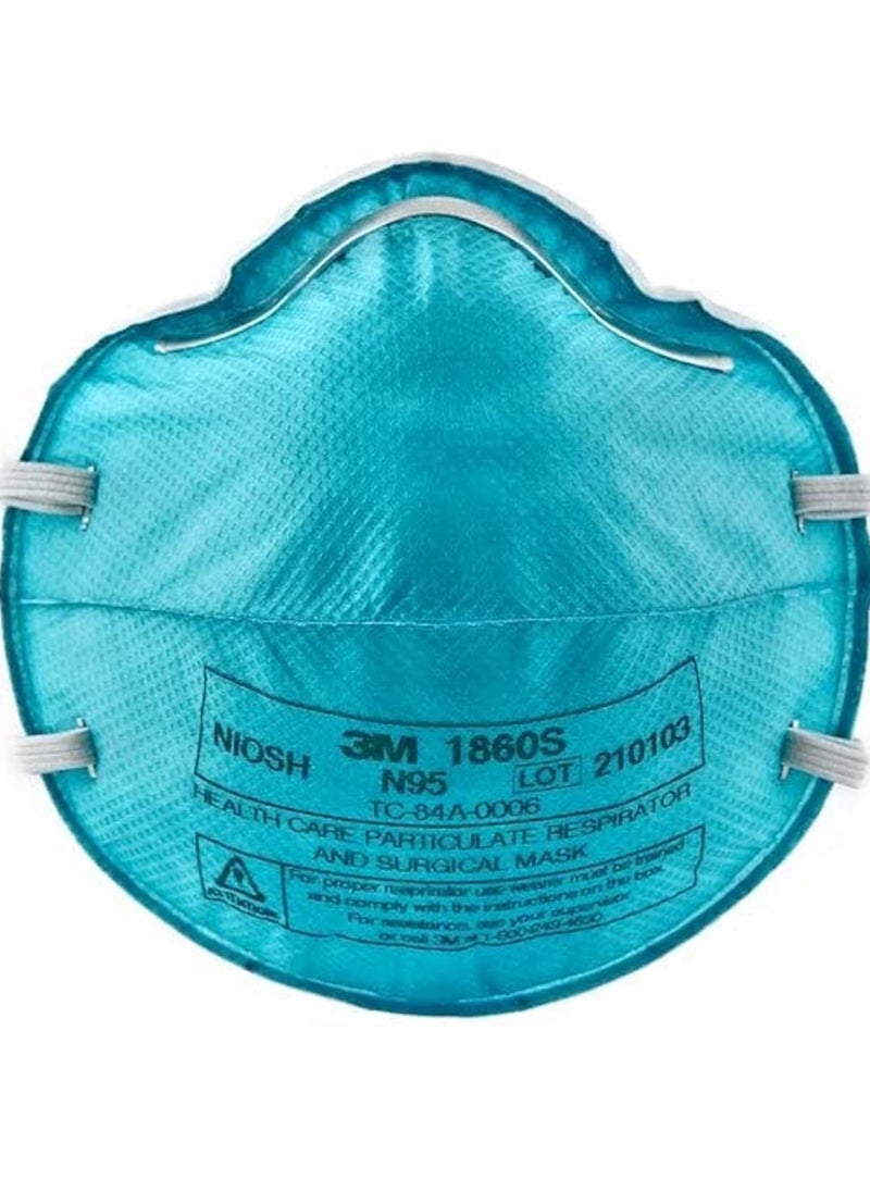 3M Pack of 20 Health Care (3M)1860S Particulate Respirator and Surgical Mask Cone Molded Small  - Image 2