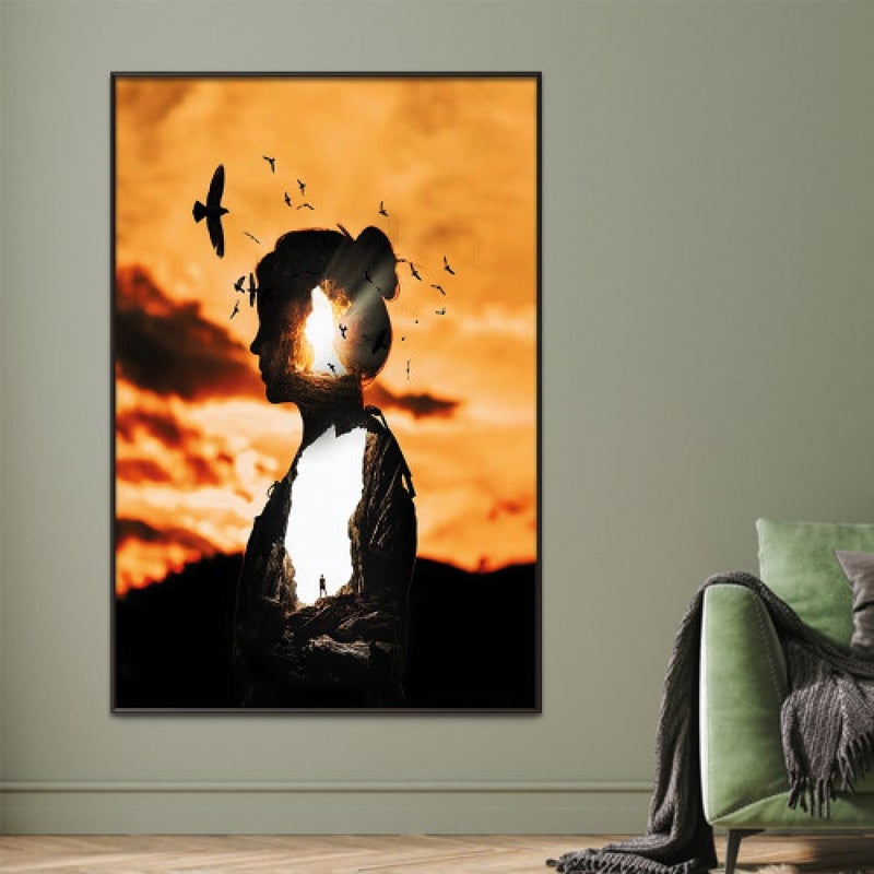 Marktna Modern design canvas print with a hollow frame, size (40×60), one piece - Image 1