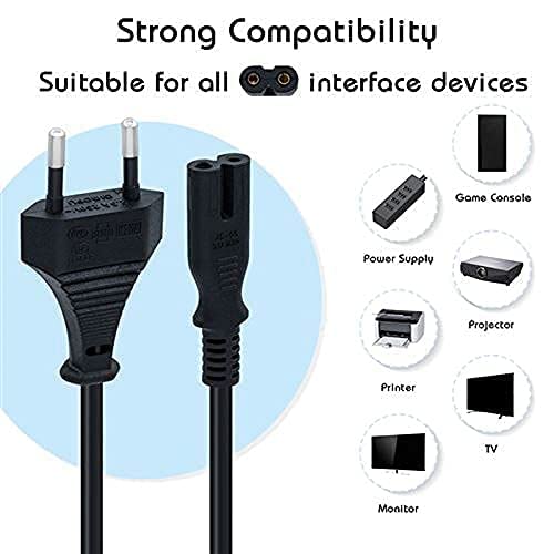 KEBILSHOP Power Cable/Cord/Plug for PS2, PS3, PS4, Xbox One S and Xbox One X Consoles (Cable Only), Black - Image 4