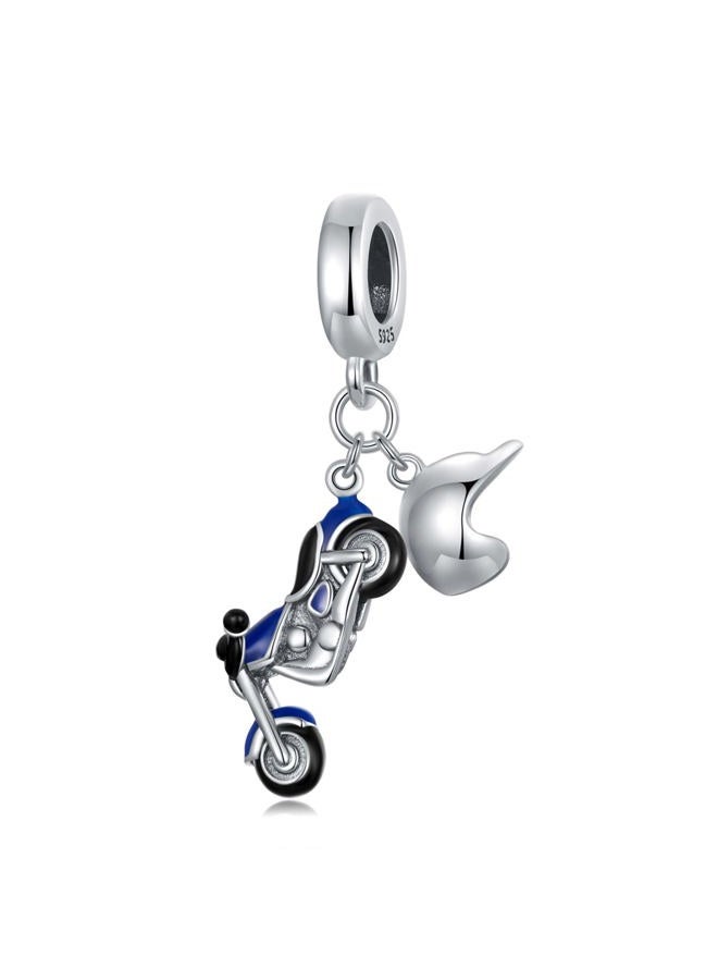 NINGAN "I Love Travel Series Charms 925 Sterling Silver Pendant Beads Cold drinks, Coconut trees, Bikinis, Boats, Sun, Motorcycles Compatible With Women's Bracelet Necklace, Silver, Cubic Zirconia - Image 1