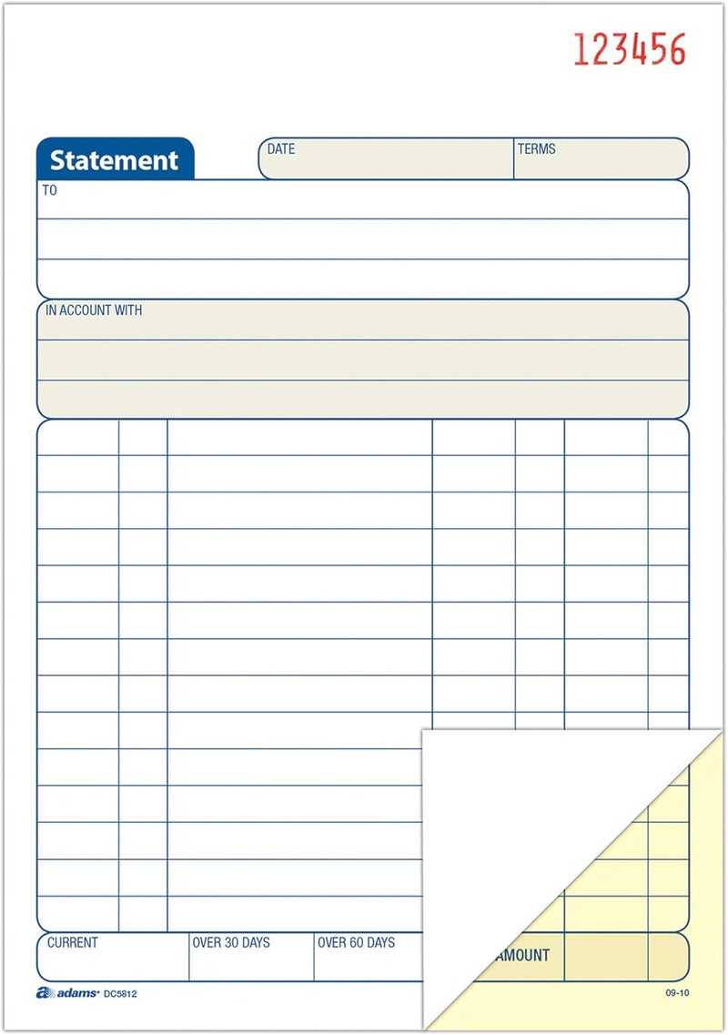 ADAMS Tops Statement Book, 2-Part Carbonless, White/Canary, 5-9/16 x 8-7/16 Inches, 50 Sets (DC5812) - Image 4