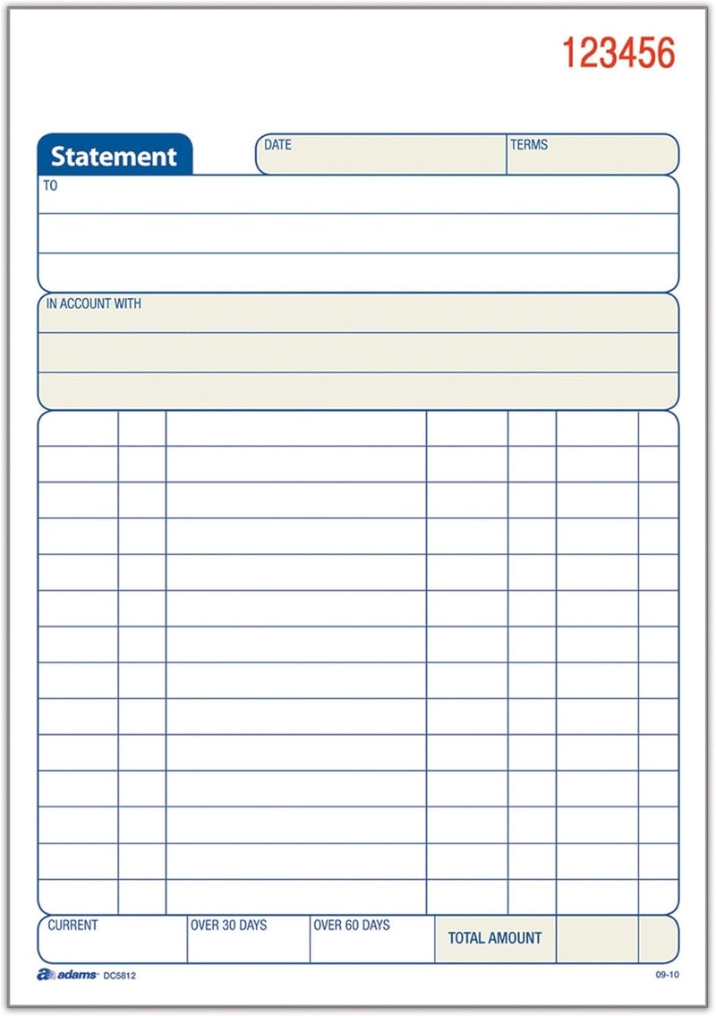 ADAMS Tops Statement Book, 2-Part Carbonless, White/Canary, 5-9/16 x 8-7/16 Inches, 50 Sets (DC5812) - Image 1